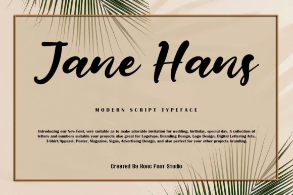 Jane Hans Font for Modern Branding and Creative Design